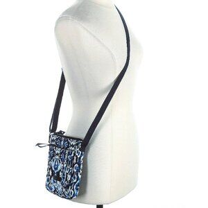 Vera Bradley Crossbody Blue, White and Black Long Strap Cloth Quilted Handbag